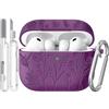 Joremx Custodia Per AirPods Pro 3 con adorabile motivo d'erba(Viola Scuro)