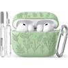 Joremx Custodia Per AirPods Pro 3 con adorabile motivo d'erba(Verde Matcha)