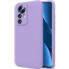 TBOC Cover Compatibile con Xiaomi 12 PRO [6.73 Pollici] Custodia Rígida [Lilla] Silicone Liquido [Sensazione Morbida] Fodera Interna Microfibra [Protegge Fotocamera] Antiscivole Resistente