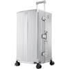 ALPHA CAMP Valigia Grande 23 KG Policarbonato 40x36x77CM, Valigia Rigida TSA Serratura con Ruote, Valigia Grande XL Argento Valigia 92L Cornice in Alluminio Ricarica