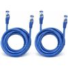 A2ZWORLD 2 Pezzo Cavo Ethernet Cat 7 5 Metri, RJ45 8P8C Patch Cord di Rete LAN Blu