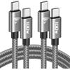 Aioneus Cavo USB C USB C 2M 2Pack Cavetto Caricatore Ricarica Rapida Usbc 100W 5A Filo Caricabatterie Carica Nylon Cavo Type C to Type C per iPhone 17 15 16 Pro Max/Plus iPad Pro/Air Samsung S25 S26