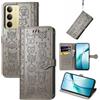 JIUNINE Cover per Realme C71 / Realme C75 / Realme 14x, Custodia Libro in Pelle Portafoglio Flip Case Antiurto con Modello di Cane e Gatto [Porta Carte] [Magnetica] [Interno TPU], Grigio