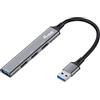 Equip 128960 - Hub USB a 4 porte, 1 x 3.0/3 x 2.0, USB 3.0, colore: Grigio