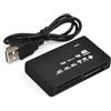Ziyan All-IN-ONE USB 2.0 7 in 1, lettore di schede di memoria USB, lettore di schede CF/SD/xD/MS/SDHC, lettore di schede di memoria, lettore di schede multiple, adattatore lettore di schede