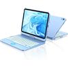 aMZCaSE Custodia per iPad 10a generazione 2022/A16 11a generazione 2025 (10,9/11 pollici) con custodia per tastiera, touch per 10a/11a generazione, girevole a 360° e portapenne, layout tedesco (blu