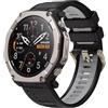 GIOPUEY Cinturini Compatibile con Amazfit T-Rex Ultra 2, Morbido TPU Cinturino [Design a Colori di Giunzione] - Black/Grey