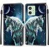 SIENIANLINE Cover per Motorola Moto G54 5G custodia portafoglio Loup | Chiusura magnetica, Scomparti carte, Funzione supporto, Pelle PU flip cover per Moto G54 Power