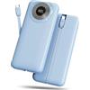 Coucur Power Bank 10000mAh, Powerbank 3A Ricarica Rapida USB C Ingressi e Uscite, Potente e Sottile Caricatore Portatile con Cavi Integrati, Caricabatterie Portatile per iPhone Samsung Cellulare Tablet ecc