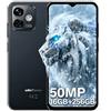 Ulefone Note 16 Pro Telefono, 50MP+8MP Telefono Cellulare, 16GB+128GB Octa Core Smartphone, 6.52 HD+ 4G Dual SIM Smartphone Offerta, NFC/Face ID/Fingerprint/GPS/OTG, Nero