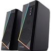 GXTrust Trust Gaming Casse PC 2.0 GXT 609 Zoxa, 12W, Altoparlante Stereo, 6 Modalità Di Illuminazione RGB, Alimentazione Via USB, Set Di Altoparlanti Per PC, Computer, Desktop, Laptop, Portatile - Nero