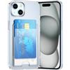 DEVASO Cover per iPhone 15 Plus Custodia Trasparente con Porta Carte，Portafoglio Custodia Protettiva in Silicone Sottile Morbido TPU Anti-Graffio Tasche Case per 2 Carte