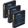 vhbw 3x batteria compatibile con Panasonic Lumix DMC-FX500, DMC-FX55, DMC-FX37 fotocamera (600mAh, 3,6V, Li-Ion)