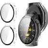 GIOPUEY Cover Compatibile con Huawei Watch GT 7 PRO, [2 Pezzi] Pellicola Protettiva Vetro + Cornice in Plastica Rigida Custodia - Transparent+Transparent