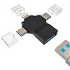 Kefiany Adattatore Lightning Micro USB C a USB-A Jack (3 in 1) iPhone OTG cavo Typec Thunderbolt maschio tastiera stick mouse hub accessori per 14 Pro Max 8 7 Plus Samsung MacBook Ipad Huawei Xiaomi YCJ-de