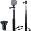 EQULIUS Bastone per selfie: 94 cm, asta per selfie estensibile impermeabile, monopiede in alluminio estensibile, treppiede a mano per Insta360 X5/X4, con telefoni cellulari e altre action camera, accessori