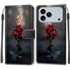 KENHONER Custodia per iPhone 18 Pro Max/17 Pro Max, fiamma rosa | Portafoglio Pelle PU, Magnetica, Resistente Agli Urti, Scomparto Carte Credito, Pieghevole, Flip Libro, Motivo