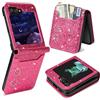 Ysnzaq Glitter Custodia Portafoglio per Samsung Galaxy Z Flip 7 FE SF Oro Rosa
