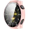 GIOPUEY Cover Compatibile con Huawei Watch GT 7 PRO, [2 Pezzi] Pellicola Protettiva Vetro + Cornice in Plastica Rigida Custodia - Rosegold+Rosegold