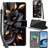 PHINIENLAND Cover per Motorola Moto G14 custodia portafoglio Fiori | 3 scomparti carte, 1 tasca banconote, Chiusura magnetica, Supporto, Pelle PU flip cover per Moto G14