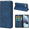 Fertuo Cover a Libro con Porta Carte per iPhone 17, Blu