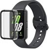 PHONILLICO Cover compatibile per Samsung Galaxy Fit 3 - Protezione rigida Custodia trasparente Vetro temperato smartwatch