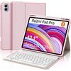 SENGBIRCH Cover Redmi Pad Pro 12.1 2024 con Tastiera, Custodia Tastiera per Poco Pad Bluetooth Magnetica Staccabile Italiano QWERTY Keyboard per Redmi Pad Pro 12.1 Pollici 2024, Rosa