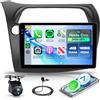 Rimoody 4G+128G Autoradio Android per Honda Civic 2006-2011, 9 Touchscreen Schermo IN-Cell Carplay Android Auto Senza Fili FM/RDS/EQ Navi GPS Bluetooth Mirror Link WiFi Comandi al Volante Retrocamera