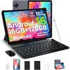 POPUX U11 Android 16 Tablet 11 Pollici Gemini AI, 16GB+128GB/2TB TF, 90Hz, 8580mAh, Gaming Tablets Unisoc T7200 Octa Core/13MP+5MP/Widevine L1/WiFi 5/Face ID, Tablet con Tastiera,Penna, Mouse, Case- Grigio