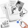 LabelCenter Mini Stampante Termica, Mini Stampante Portatile,stampante Fotografica Istantanea Portatile, Mini stampante Termica Bluetooth, Ricarica USB Stampante per Fotografica, Note, Elenco, Memo,1 Rotolo