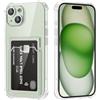 DEVASO Cover per iPhone 15 Plus con Porta Carte, Portafoglio Custodia Protettiva in Silicone Sottile Morbido TPU Trasparente Anti-Graffio Tasche Case