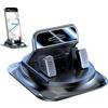 Generic Supporto per telefono da cruscotto con rotazione a 360 gradi per auto, impugnature antiscivolo e funzionamento con una sola mano, supporto per telefono cellulare con clip a molla regolabile