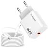 TC-POWER 20W USB C Charger for iPhone Pro/13/12/11/SE, Fast Charging Adapter with 2M Cable, Caricatore iPhone, Caricabatterie USB C, Alimentatore USB C, Compatible with iPhone Pro Max/Mini