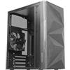 Mars Gaming MC-1500, Case Compatto MicroATX, Finestra Laterale in Vetro Temperato, Design Geometrico Total-Mesh Frontale, 1x Ventola FDB 120mm Ultra-Silenziosa, Nero