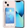 DEVASO Cover per iPhone 13/14 Custodia Trasparente con Porta Carte，Portafoglio Custodia Protettiva in Silicone Sottile Morbido TPU Anti-Graffio Tasche Case per 2 Carte