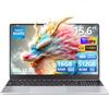 NIKOTSIS PC Portatile 15,6 Pollici, Win 11 Notebook 16Go LPDDR4 RAM 512Go SSD, Celeron N5095 CPU, 180° Flip IPS Schermo, Laptop Digitale Tastiera Retroilluminata/Sblocco Impronta Digitale, Webcam+BT4.2+USB3.0