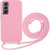 Beajew Custodia per Samsung Galaxy S21 Plus/S30 Plus Cover con Regolabile Rimovibile Corda da Catena Collana Necklace Antiurto Cordino Collari per Samsung Galaxy S21 Plus/S30 Plus, Rosa