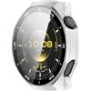 GIOPUEY Cover Compatibile con Huawei Watch GT 7 PRO, [2 Pezzi] Pellicola Protettiva Vetro + Cornice in Plastica Rigida Custodia - Silver+Silver