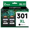 INK E-SALE 301XL Nero Cartucce di ricambio Nero per HP 301 (2-Nero) | 301XL Compatibile per HP Envy 4500 5530 4504 4502 DeskJet 2540 1510 1000 1050 2050 2544 3050 1010 2549 OfficeJet 2620 4630