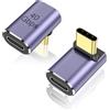 Tobfit Adattatore USB C 90° da tipo C a tipo C 4.0 40 Gbps, 2 connettori angolari USB C a 90 gradi per laptop, tablet, telefono, telefono cellulare (B)