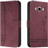 Lihondar Cover per Samsung Galaxy J7 2016/J710, Custodia Samsung J7 2016/J710 Portafoglio, Flip Libro Wallet Case Custodia in Pelle PU Premiumcon Magnetica a Scatto per Samsung J7 2016/J710 (Rosso)