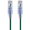 Monoprice Cavo patch Ethernet Cat6A UTP, 30 AWG, 10 G, in puro rame nudo, antigroviglio, RJ45, serie SlimRun, 3 m, verde, confezione da 10