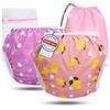 KIDVERSE set da 2 pannolini acquatici baby 0-3 anni - pannolino piscina neonato riutilizzabile e delicato sulla pelle - pannolini da nuoto con borsa e rete per lavaggio