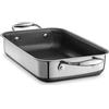 HexClad Rostiera ibrida con griglia, 18 x 25 cm, in acciaio inox, per induzione e forno, lavabile in lavastoviglie e forno fino a 480 °C, antiaderente, ideale come arrostiera per anatre e oca, anche