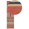 Beliani Tappeto Kilim in cotone intrecciato a mano 80 x 300 cm Modello geometrico reversibile con frange multicolore