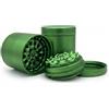 Generisch TRIVANA ONE | 5 pezzi Premium Grinder in alluminio | 63 mm | Macinino a superficie senza denti | Design AI, fresato CNC | Include coperchio e filtro fine (verde)