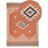 Beliani Tappeto Kilim in cotone a motivo geometrico reversibile con frange 160 x 230 cm Multicolore