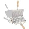 CBE Elettrodomestici MOD. 5010200 biscottiera elettrica per ferratelle abruzzesi, piastra per cialde profonde con Design Tradizionale, in alluminio e manici in legno