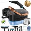 Fuerdich Pulitore a Vapore 2500W per Divani (Nero) | 1250ml, Portatile con 9 Accessori, 100 Gradi Vapore Pulizia