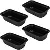 ZOENHOU 4 Stampo Plumcake Rettangolare Antiaderente in Acciaio al Carbonio, per Pane in Cassetta Torte e Toast, 15,6 x 8,5 x 4 cm, Nero